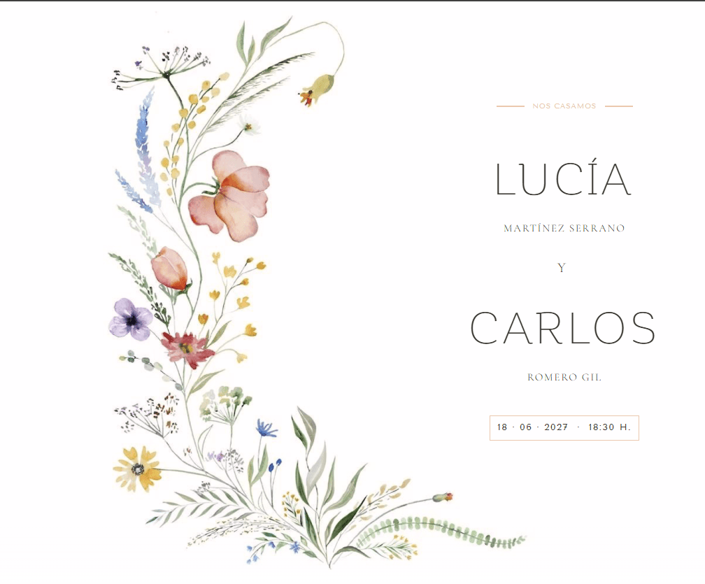 Invitación digital Lucía y Carlos