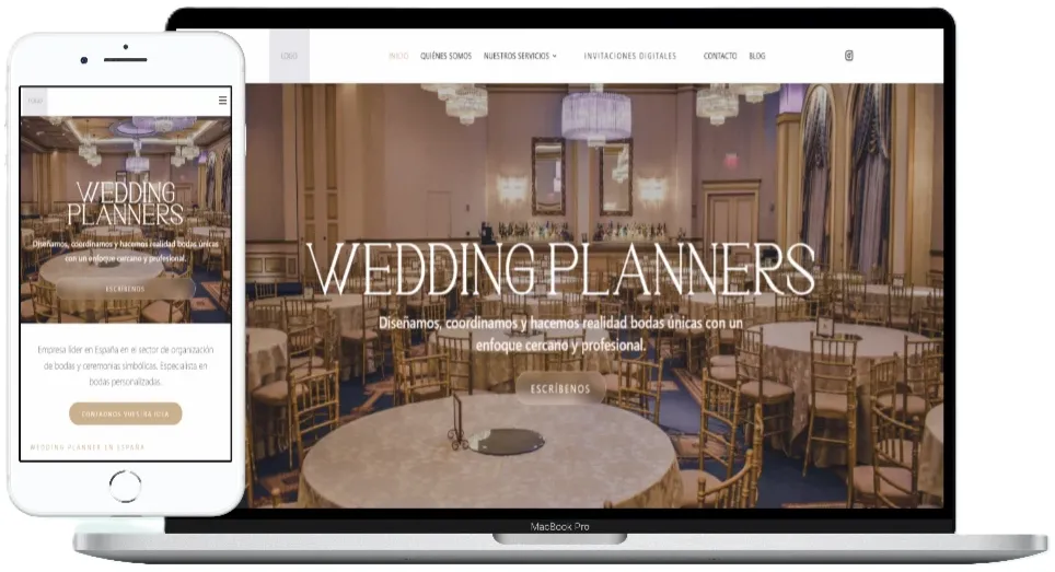 Web para wedding planners: diseño responsive en ordenador y móvil